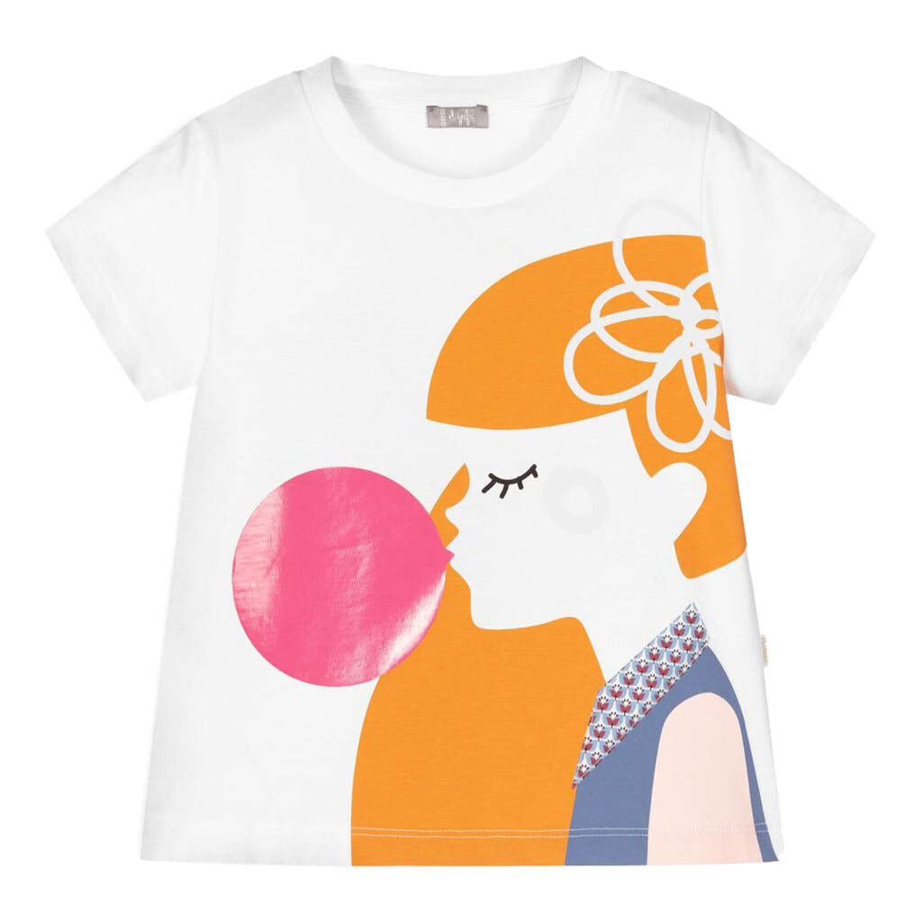 

Белая футболка с рисунком Bubblegum Il Gufo, белый