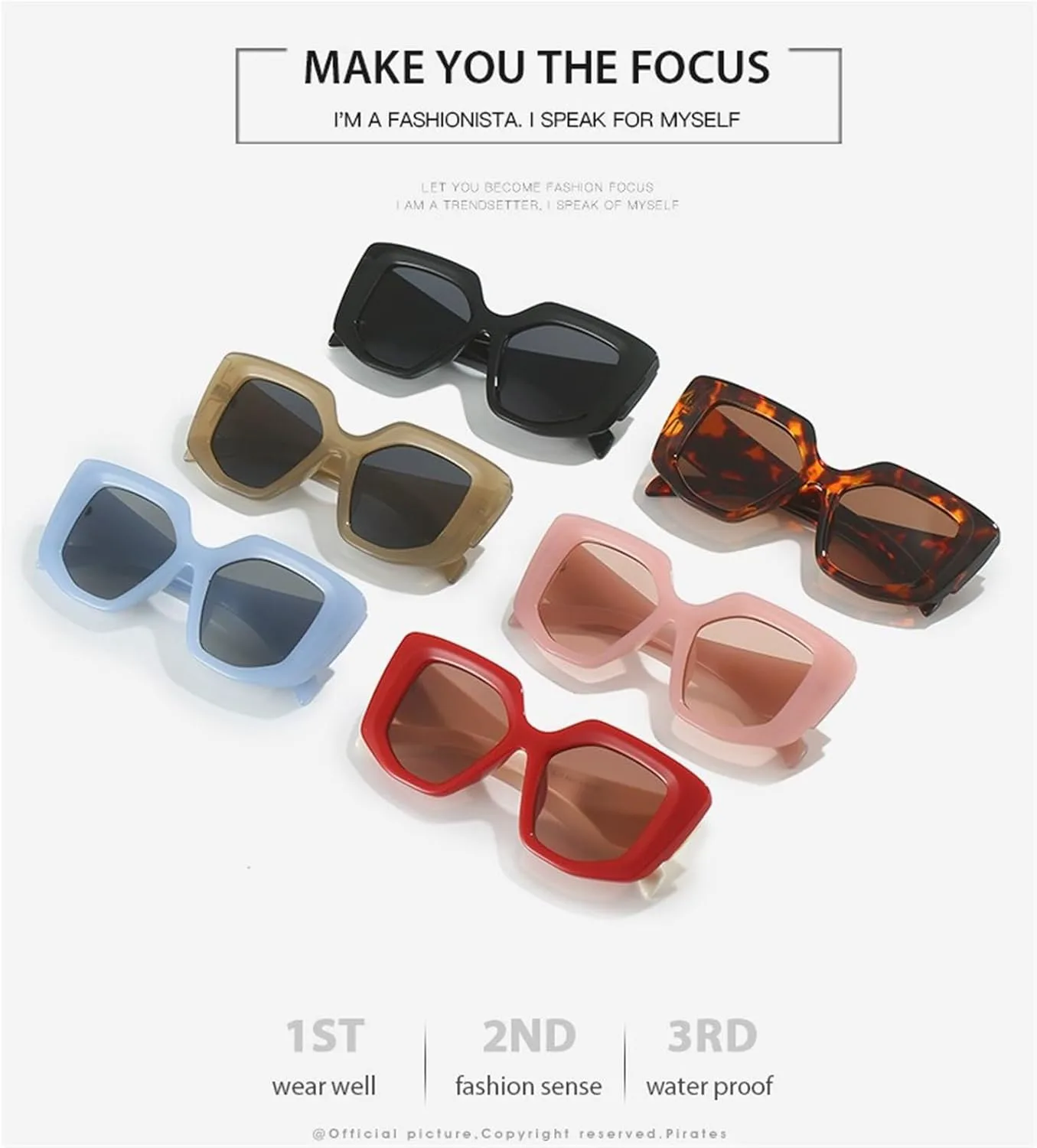 

Мужские солнцезащитные очки с крупной оправой для отдыха, для активного отдыха и поездок на работу, женские декоративные солнцезащитные очки Generic, Red