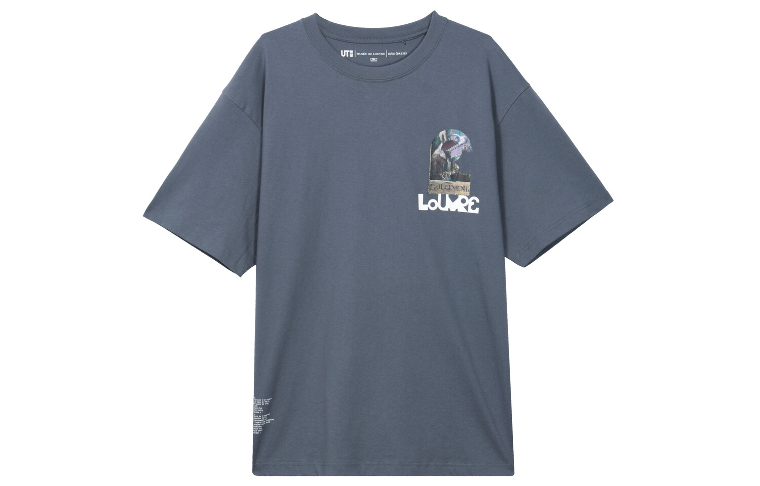 

Футболка с логотипом X Louvre, унисекс, серая Uniqlo, серый