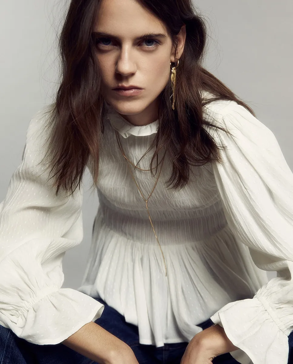 

Жаккардовая рубашка с резинками Sfera, белый