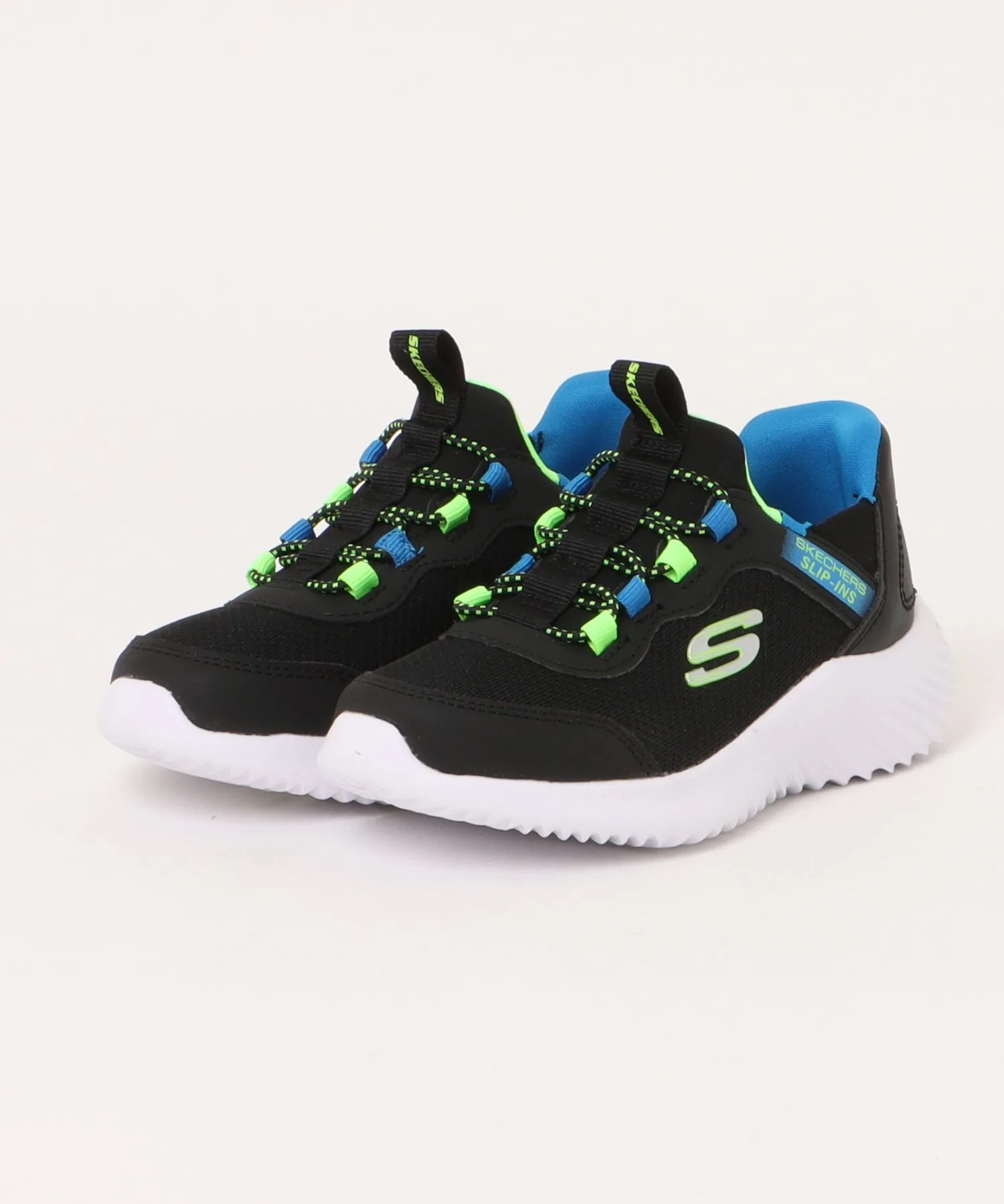 Кроссовки без шнуровки SLIP-INS BOUNDER-BRISK BURST SKECHERS черно-синие