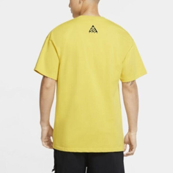 Футболка acg alphabet printing athleisure casual sports short sleeve yellow Nike, желтый — фото 3