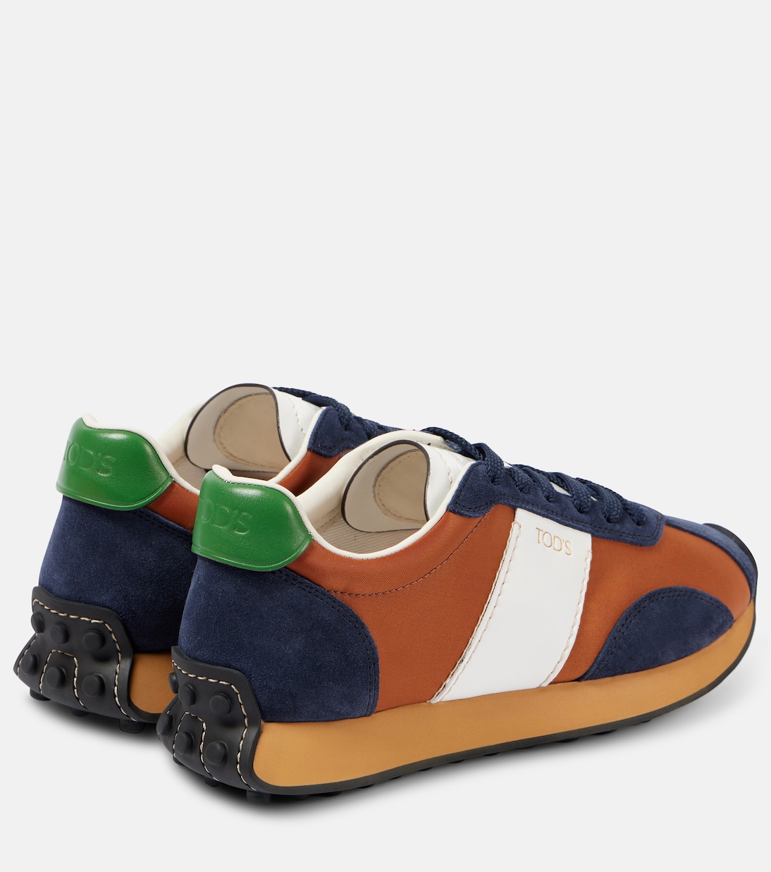 Кроссовки T-Vintage с отделкой из кожи и замши Tod's, Galassia Cognac — фото 2