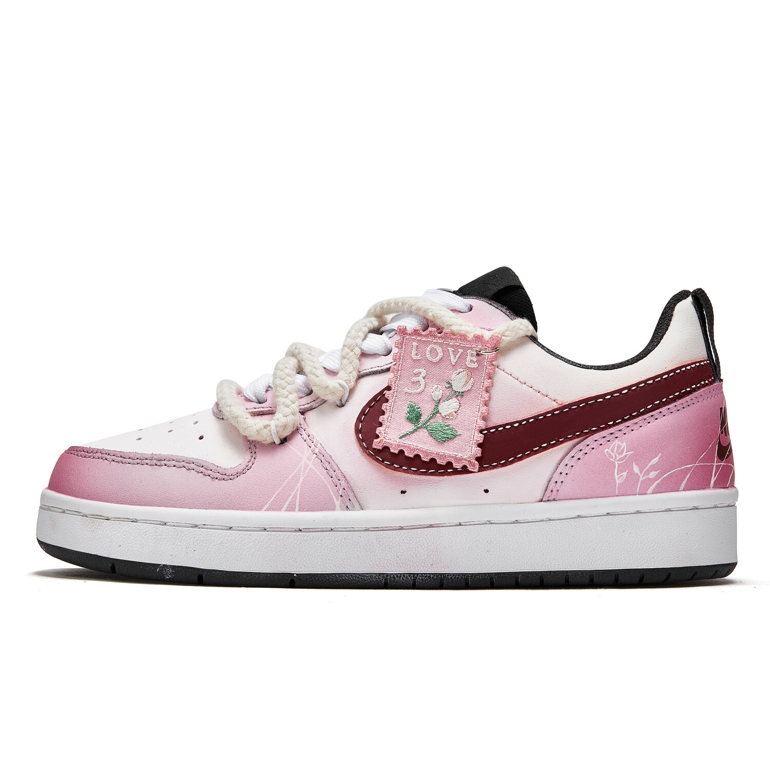 

Кроссовки Nike Court Borough Skateboard Shoes Women's Low-Top Pink/White, Розовый, Кроссовки Nike Court Borough Skateboard Shoes Women's Low-Top Pink/White
