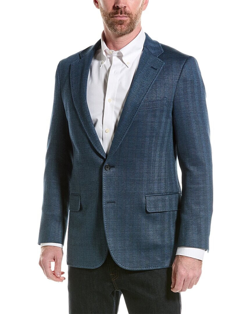 

Льняной блейзер Brooks Brothers, синий