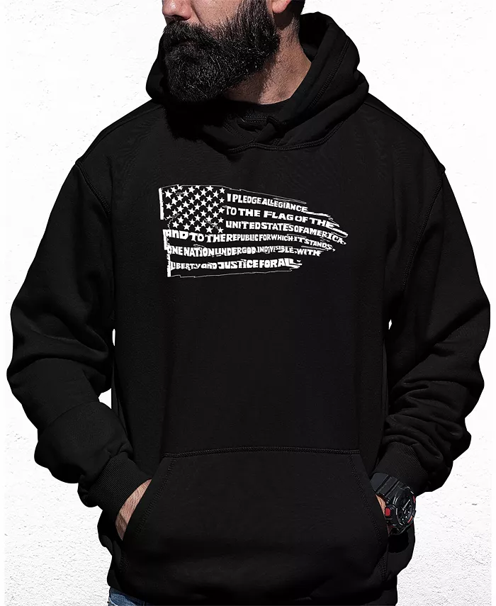 

Мужская худи с патриотичным принтом "Pledge of Allegiance Flag Word Art" LA Pop Art, черный