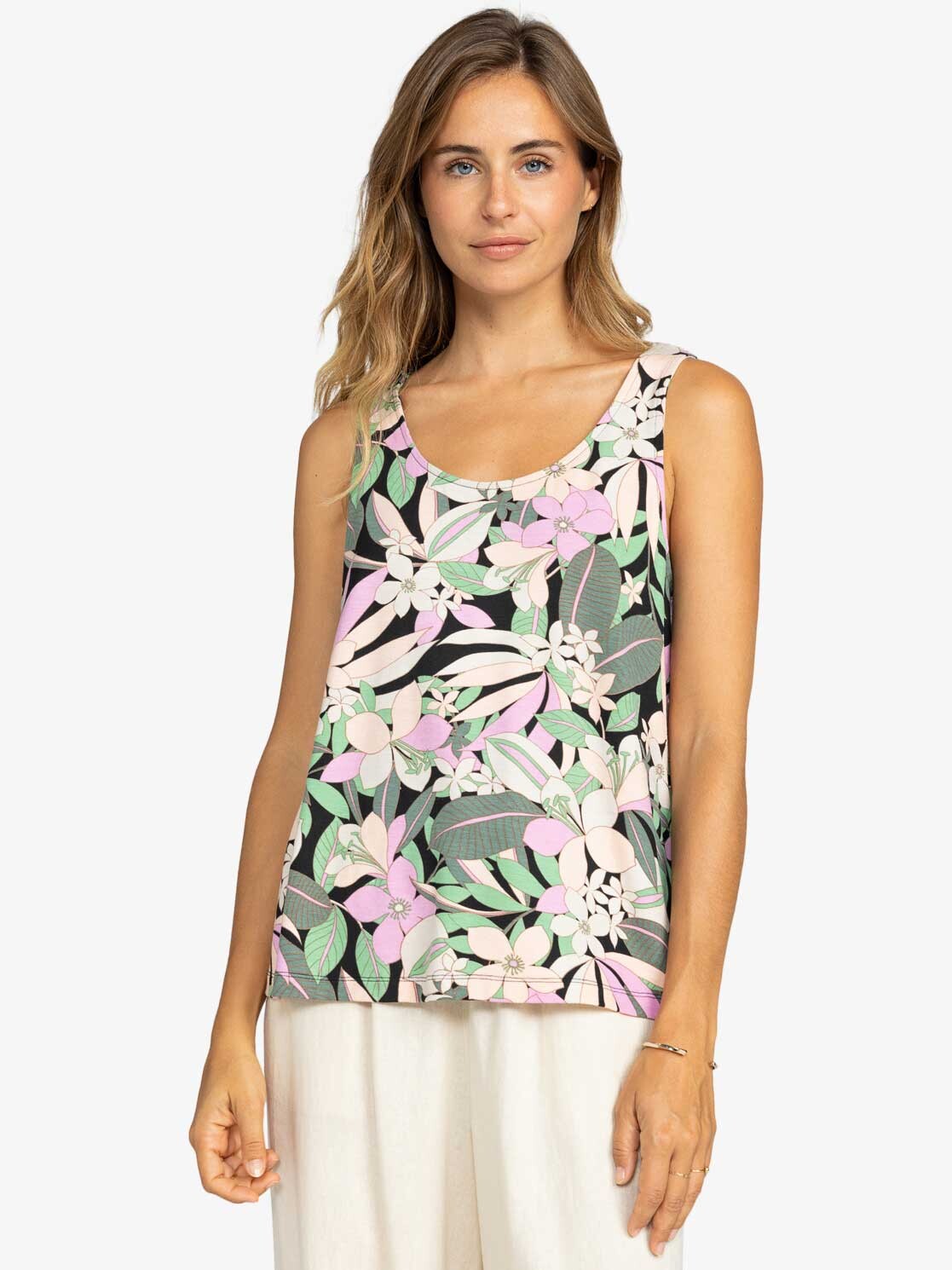 

Майка Roxy FLOWING TANK PRINTED, разноцветный