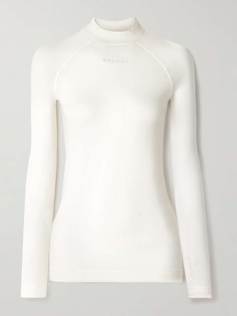 

Топ из смесовой шерсти в скандинавском стиле Falke Ergonomic Sport System, белый