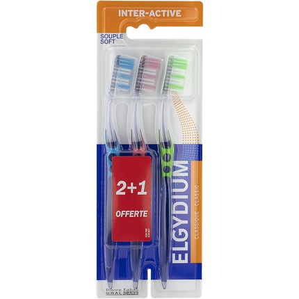 

Зубная щетка Inter-Active Soft Toothbrush 2 зубные щетки - Упаковка из 3 шт Elgydium