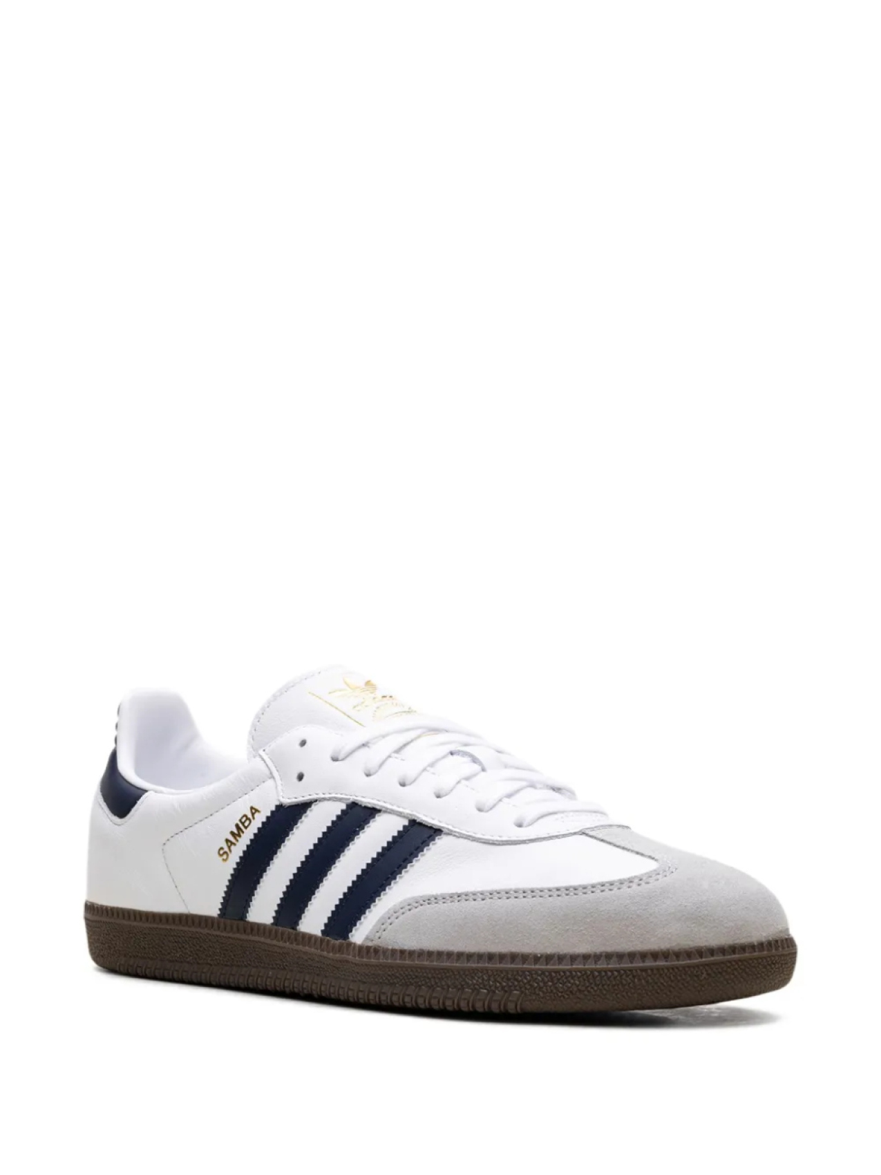 Кроссовки Adidas Samba OG "Белый/Темно-синий/Жвачка" — фото 2