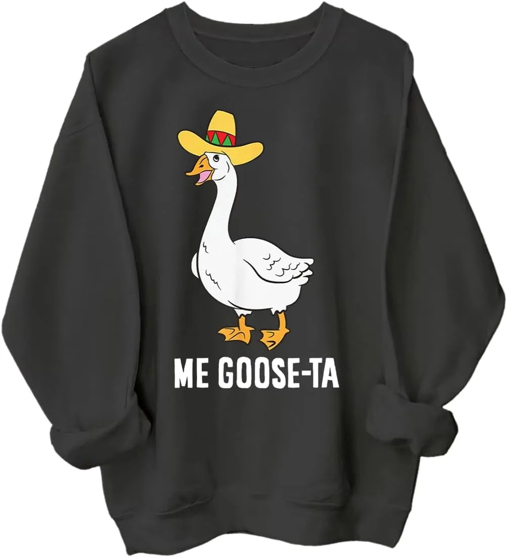 

Толстовка Me Goose Ta с длинным рукавом и капюшоном, графический принт Me Gusta