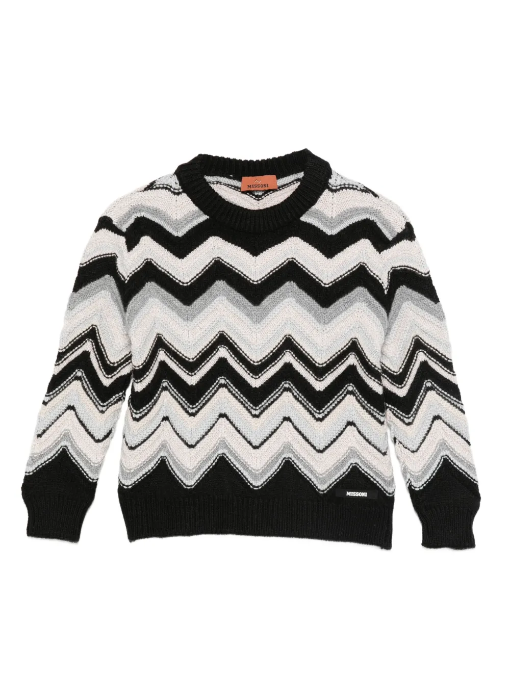 

Свитер из смесовой шерсти с узором шеврон Missoni Kids, черный