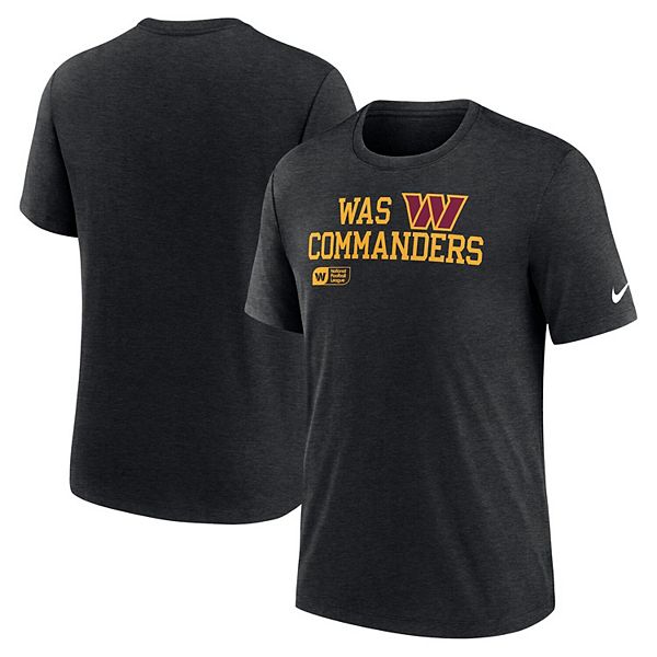 

Мужская черная футболка washington commanders overlap lockup tri-blend Nike