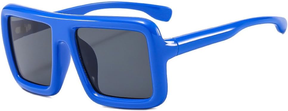 

Модные солнцезащитные очки большого размера конфетных цветов для женщин, защита от ультрафиолета UV400, ретро-стиль, панк, мужские солнцезащитные очки (сине-серые, один размер) LXLHWN, Blue Grey