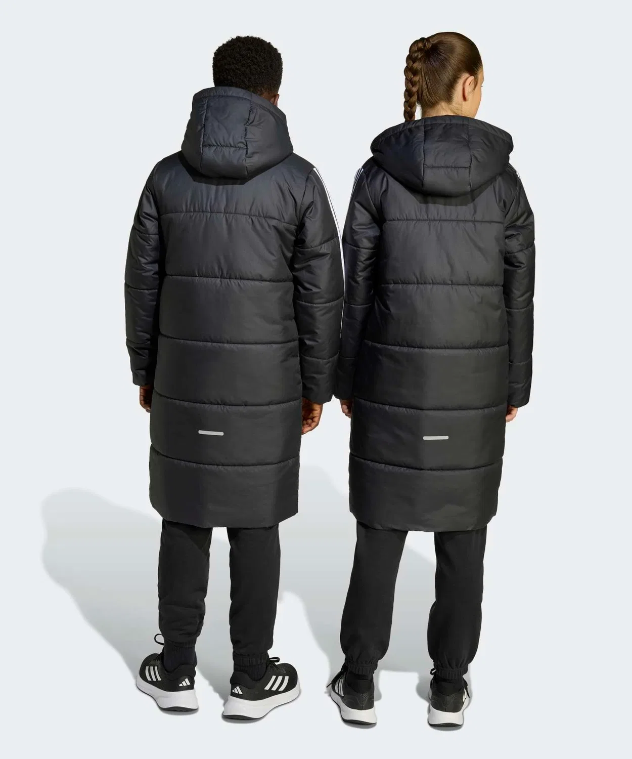 Длинное пальто для детей Adidas Climawarm чёрное — фото 2