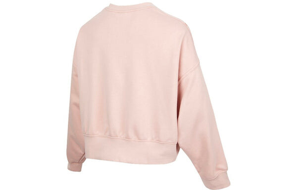 Свитер sportswear swoosh logo embroidered loose knit short round neck pullover pink hoodie Nike, розовый — фото 2