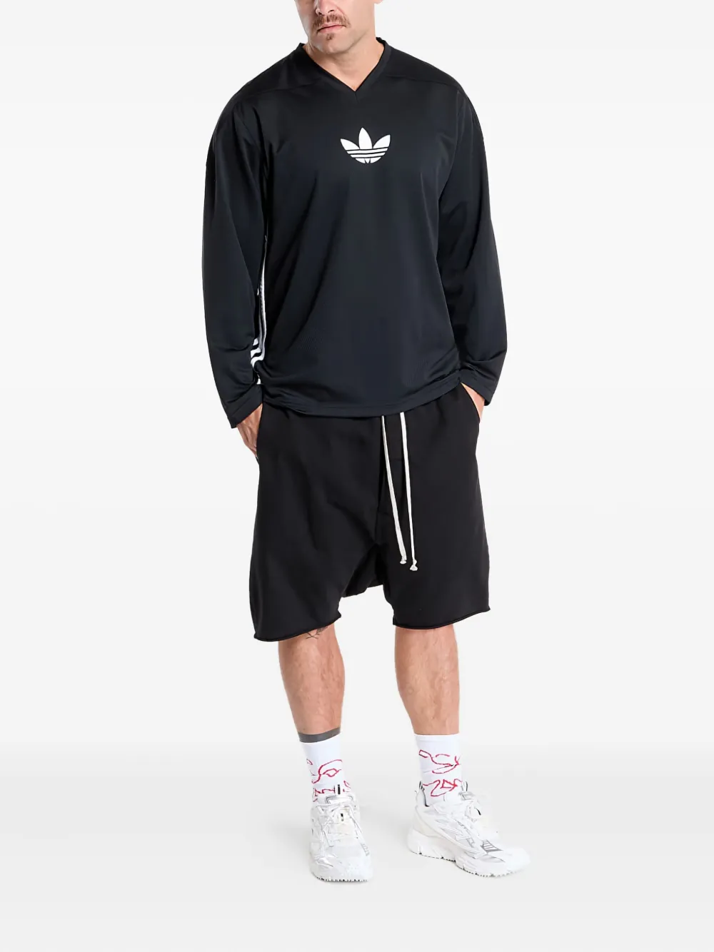 Футболка Adicolor с длинными рукавами и логотипом Adidas, черный — фото 2