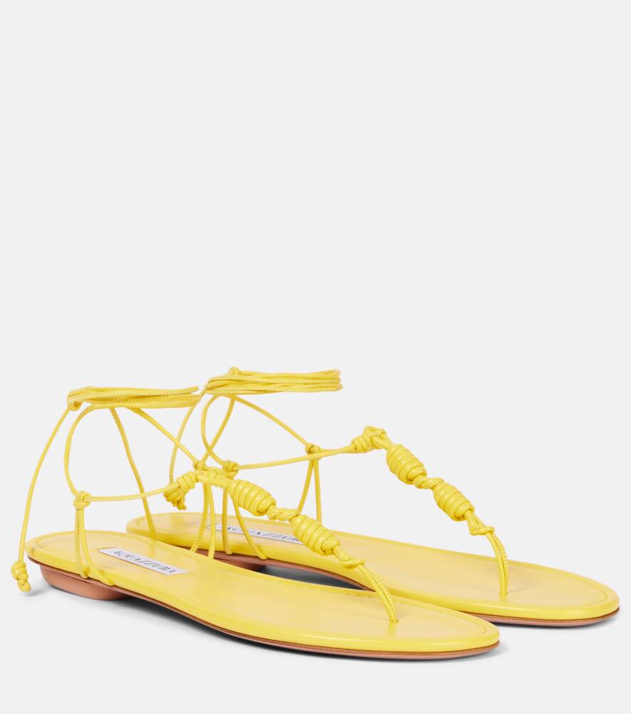 сандалии на ремешках из кожи oaxaca Aquazzura, Lemonade