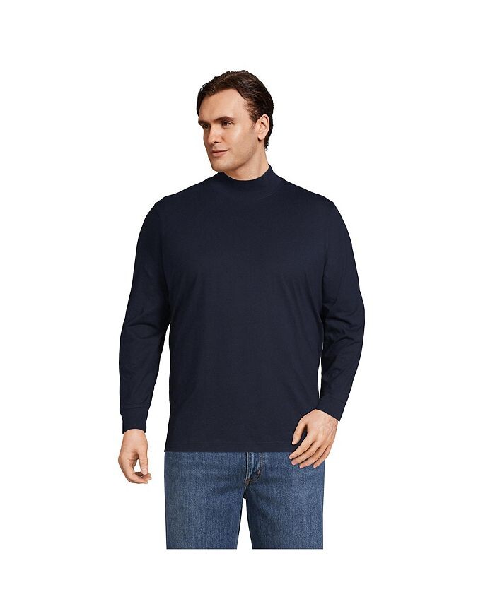 

Мужской большой & Футболка с воротником-стойкой Super-T Tall Lands' End, цвет Radiant navy