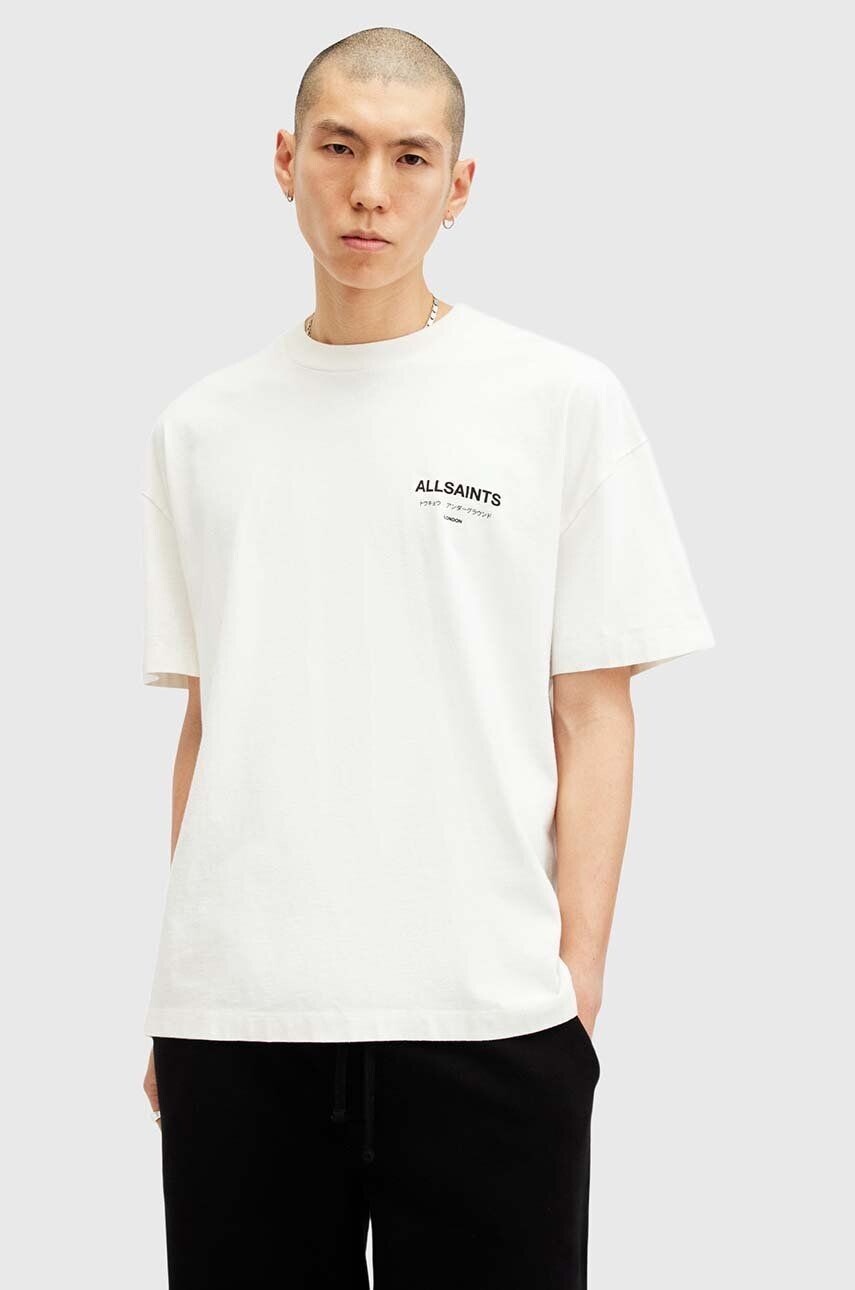 

Хлопковая футболка AllSaints UNDERGROUND, белый