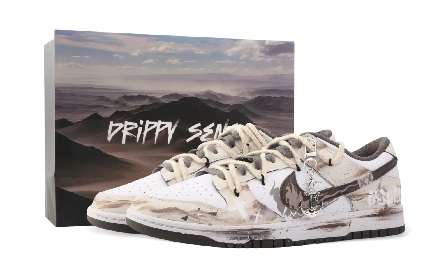 

Nike Dunk Drippy Civilization Fragment Cushioning Low top Skateboard Shoes Unisex Желто-коричневый