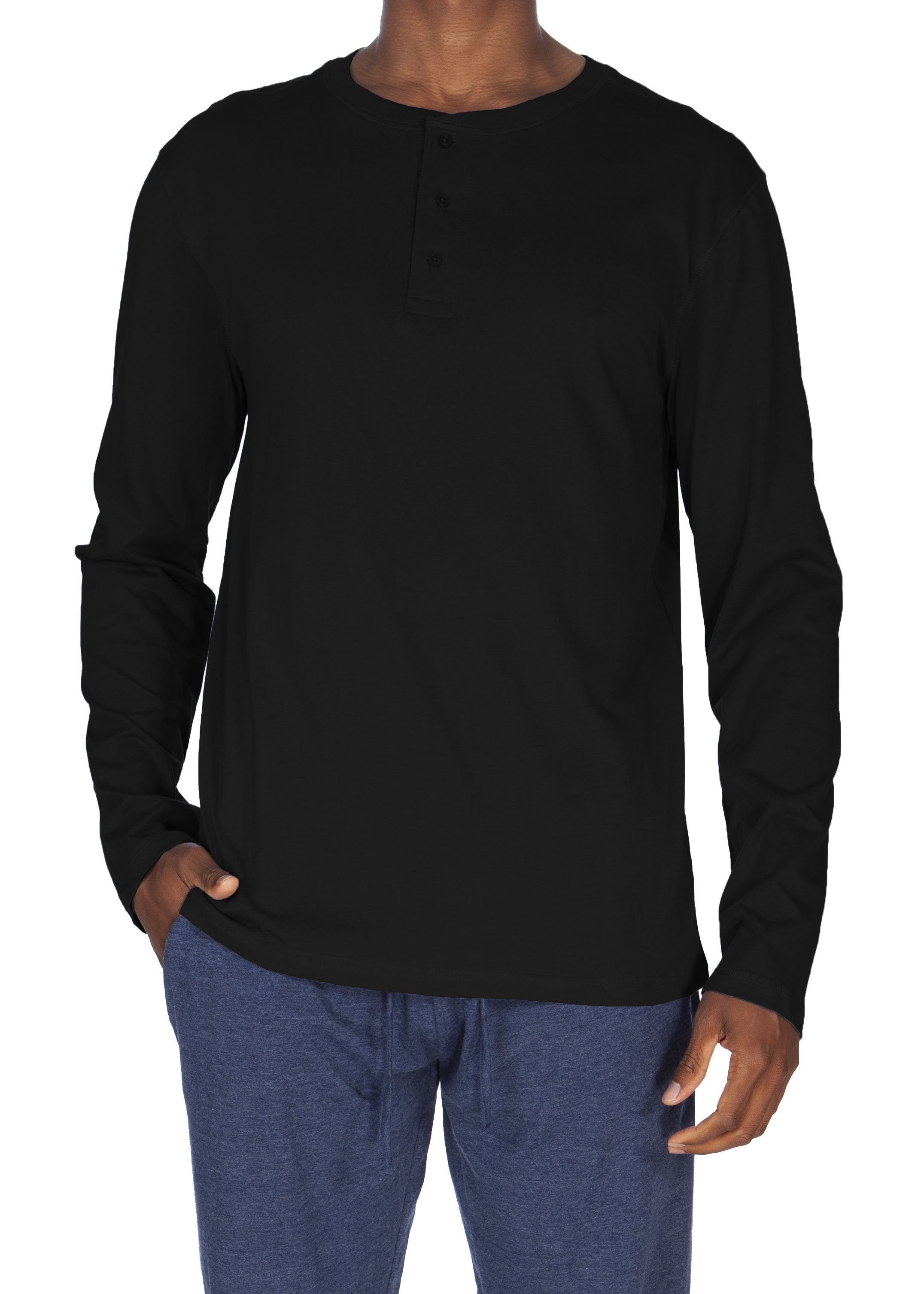 

Супермягкая кофта с длинным рукавом Henley Unsimply Stitched, черный