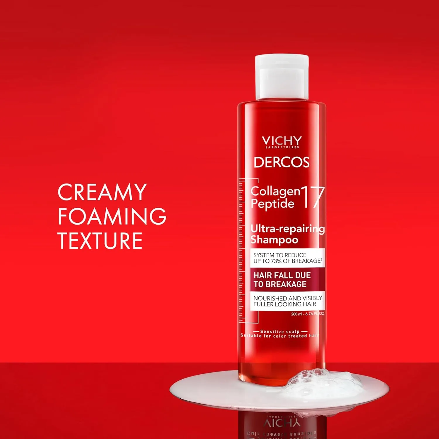 Шампунь Dercos Collagen Peptide 17 Ultra-Repairing Shampoo против выпадения волос и для восстановления поврежденных и ослабленных волос, укрепляет, уменьшает ломкость, придает объем. 200 мл (.) — фото 4
