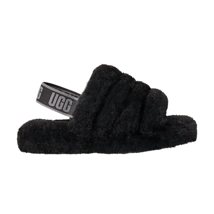 Сланцы UGG Fluff Yeah Slide Kids, черный