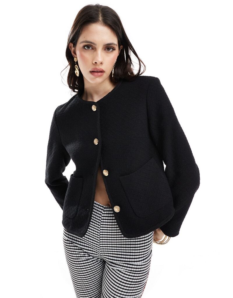 

Черная куртка-букле ASOS DESIGN