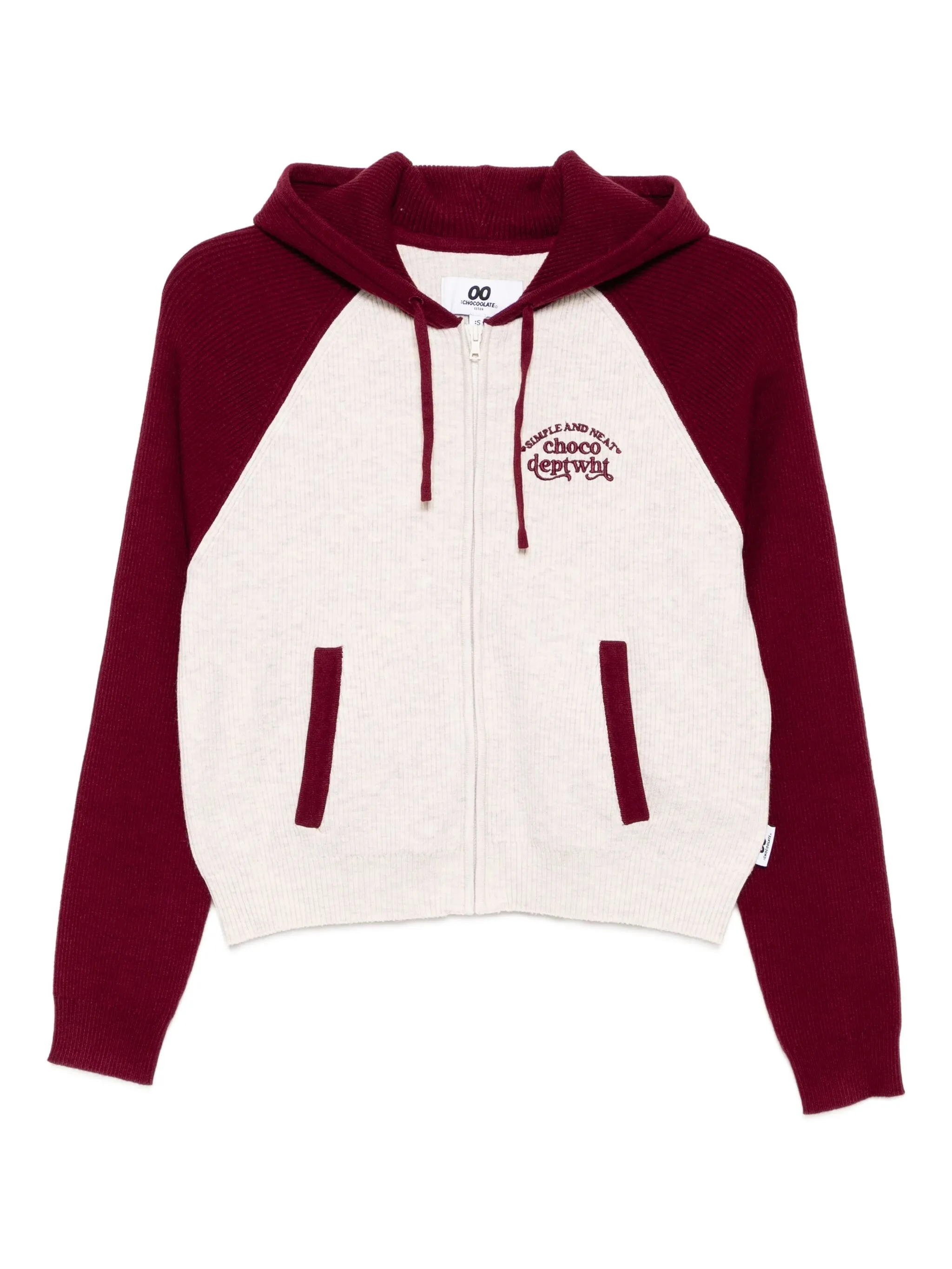 

Кардиган с капюшоном и вышитой надписью Chocoolate, красный