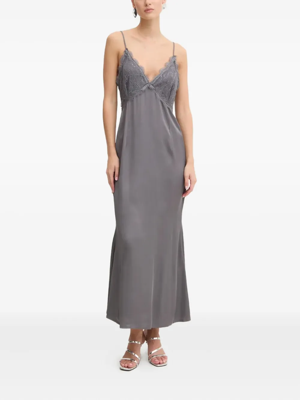 

Платье-комбинация с кружевом NEVER FULLY DRESSED, серый