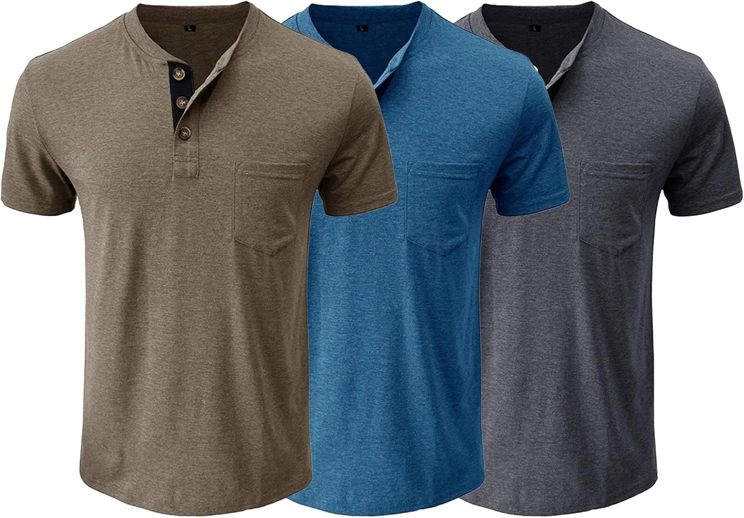 

3 упаковки мужских поло с пуговицами, классический короткий рукав, хлопок DGHM-JLMY