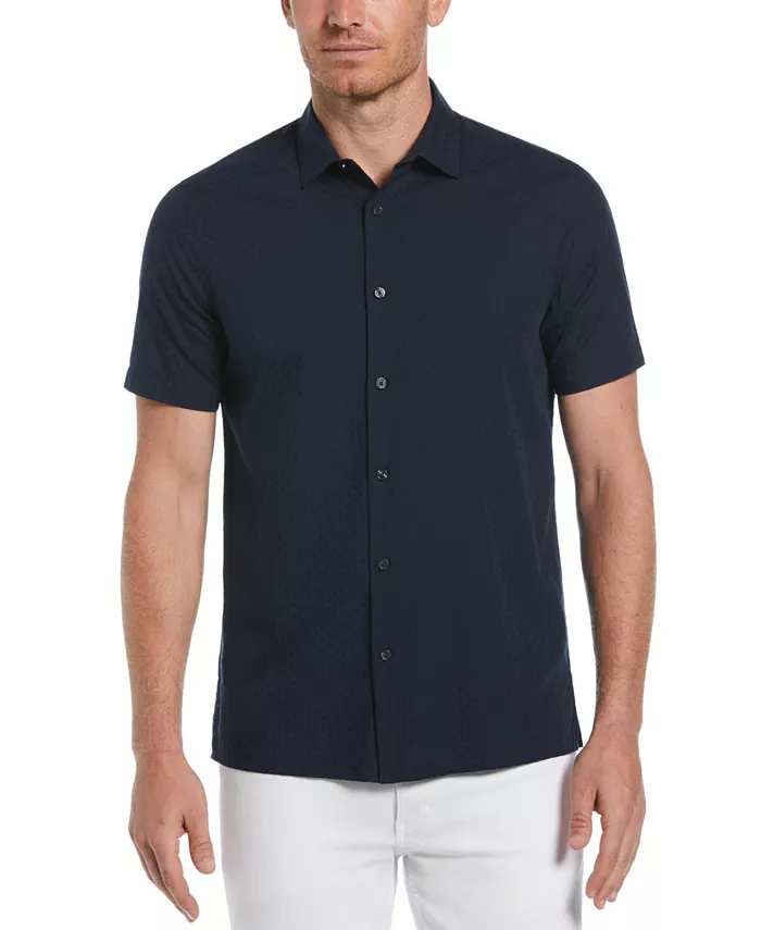 

Мужская рубашка из ткани в рубчик Perry Ellis, синий