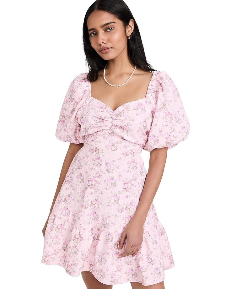 

Платье English Factory Textured Floral Mini Dress, розовый