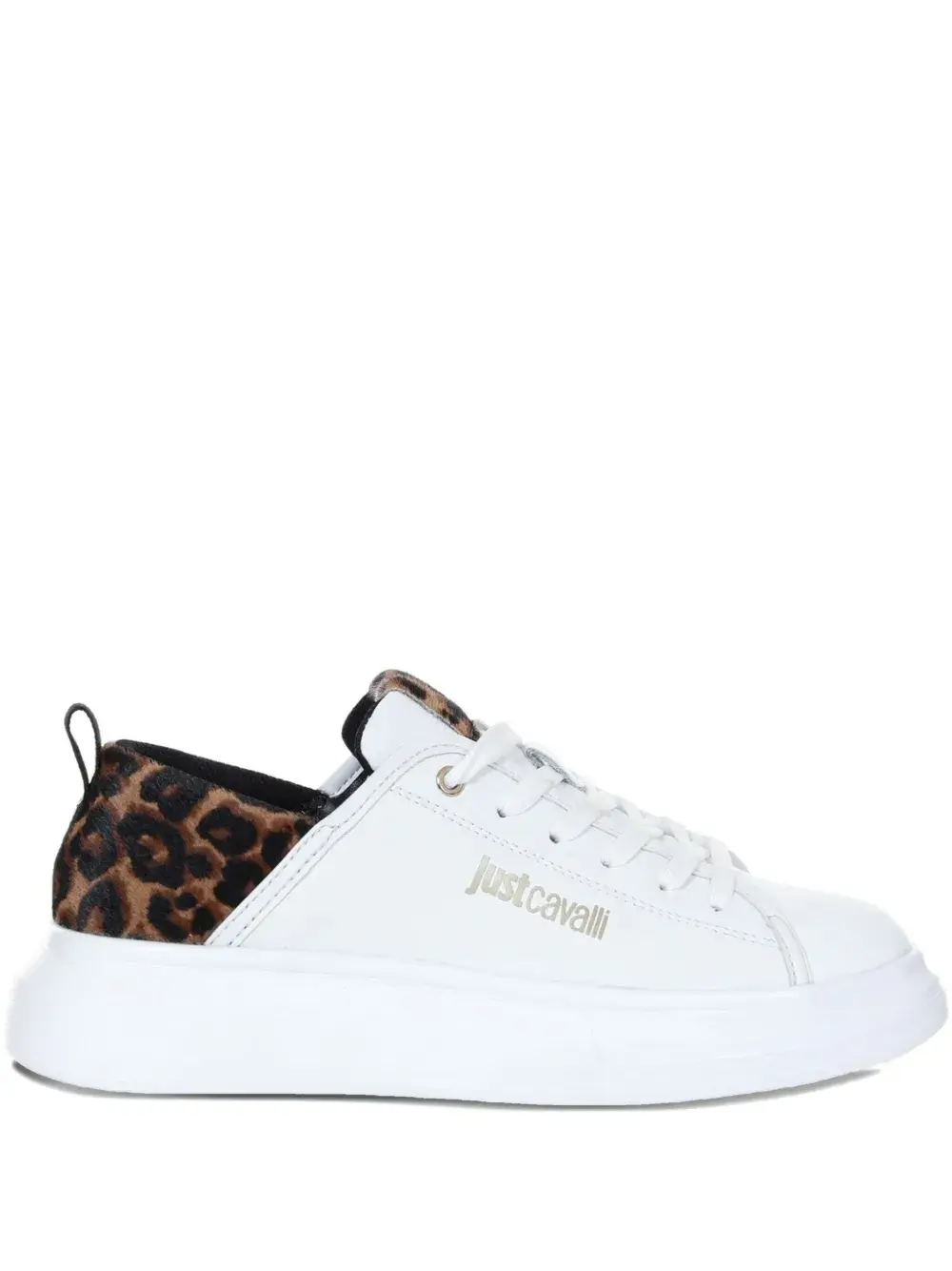 Кеды с леопардовым принтом Just Cavalli, белый