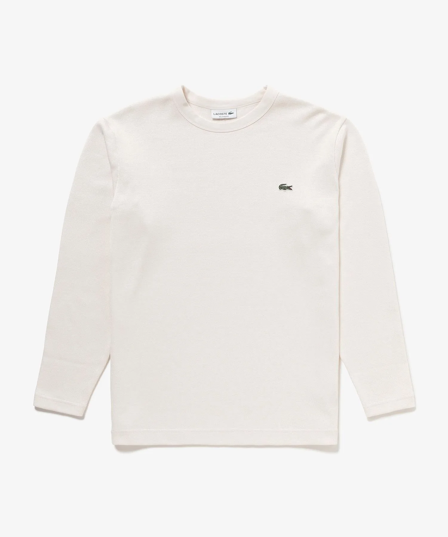 Футболка с длинным рукавом из плотного трикотажа LACOSTE, Off white