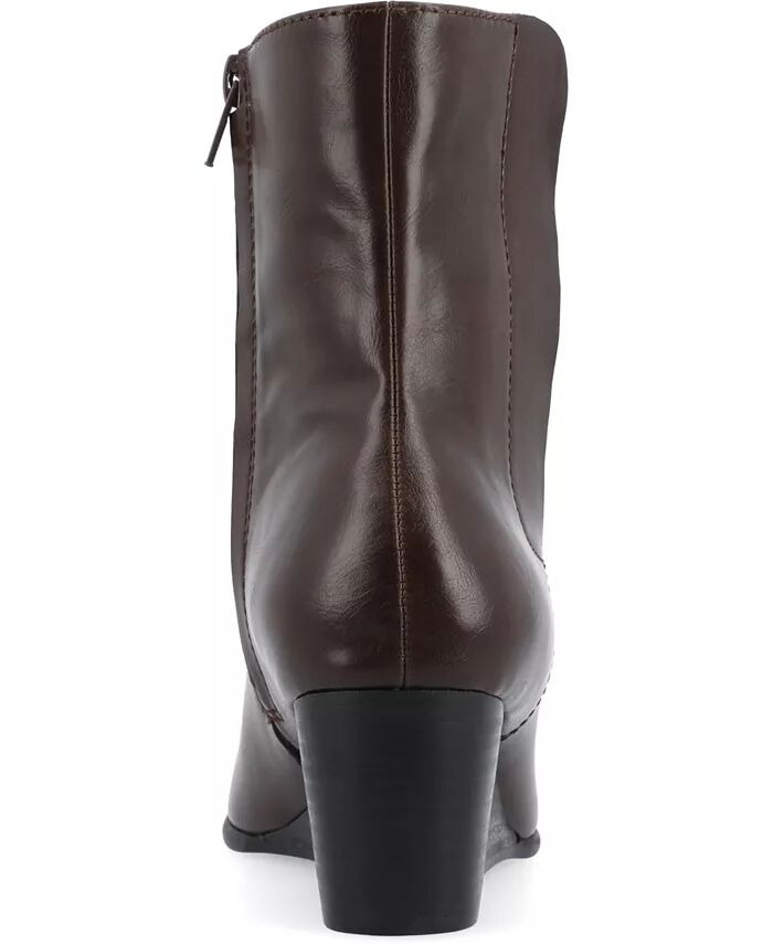 Женские ботильоны Kylo Stacked Wedge Ankle Journee Collection, коричневый — фото 3