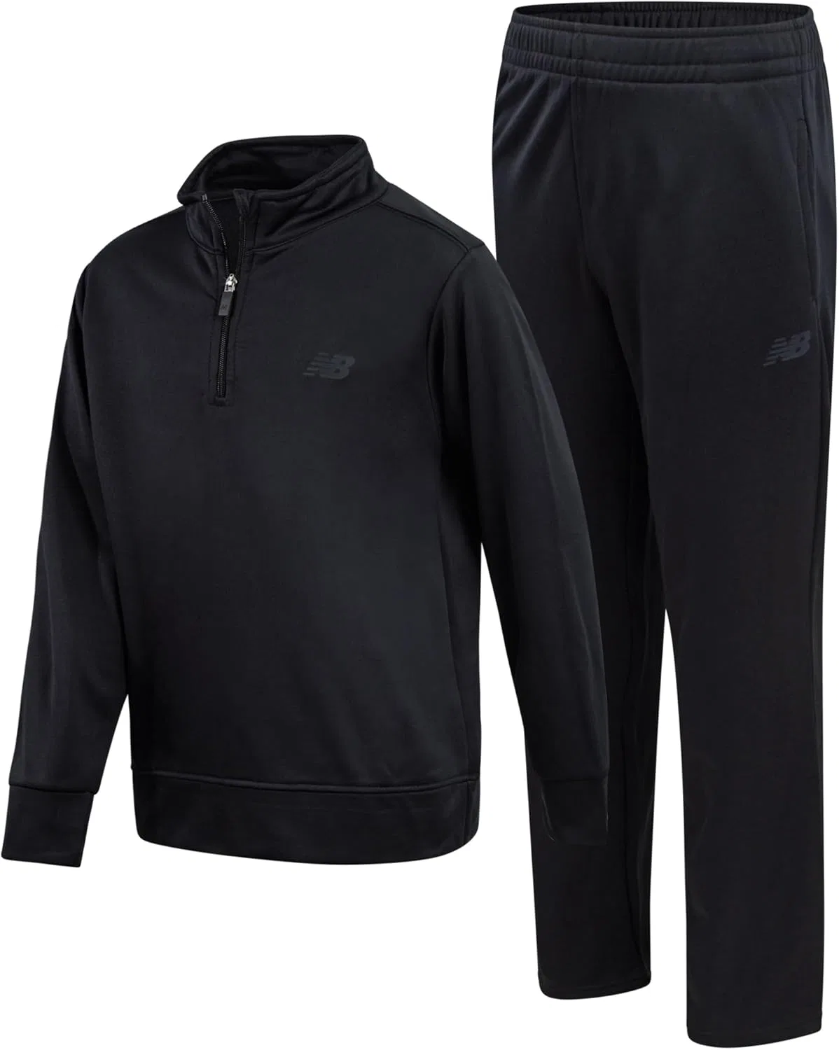 Детский спортивный костюм New Balance, Tech Fleece, джоггеры и свитшот на молнии, Black