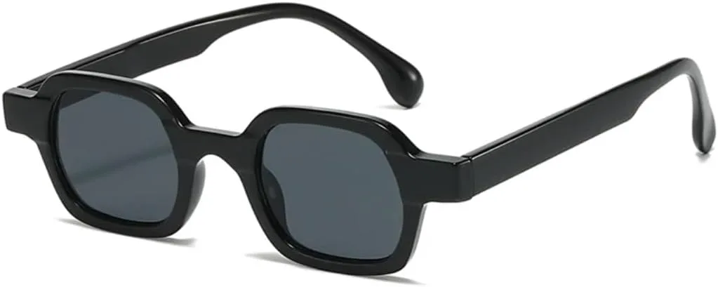 

Женские солнцезащитные очки в стиле ретро с градиентным переходом, мужские солнцезащитные очки UV400 (маленький многоугольный квадрат) UATXTAU, Black Grey