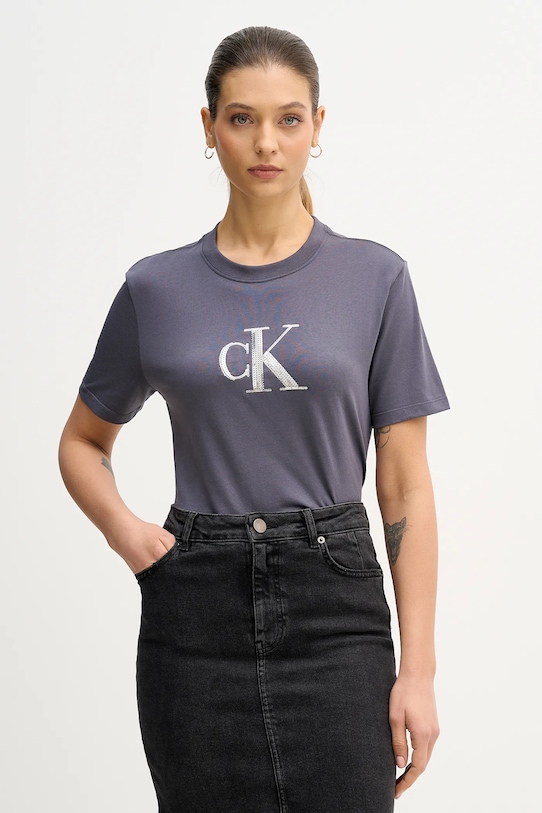 

Хлопковая футболка Calvin Klein Jeans, серый