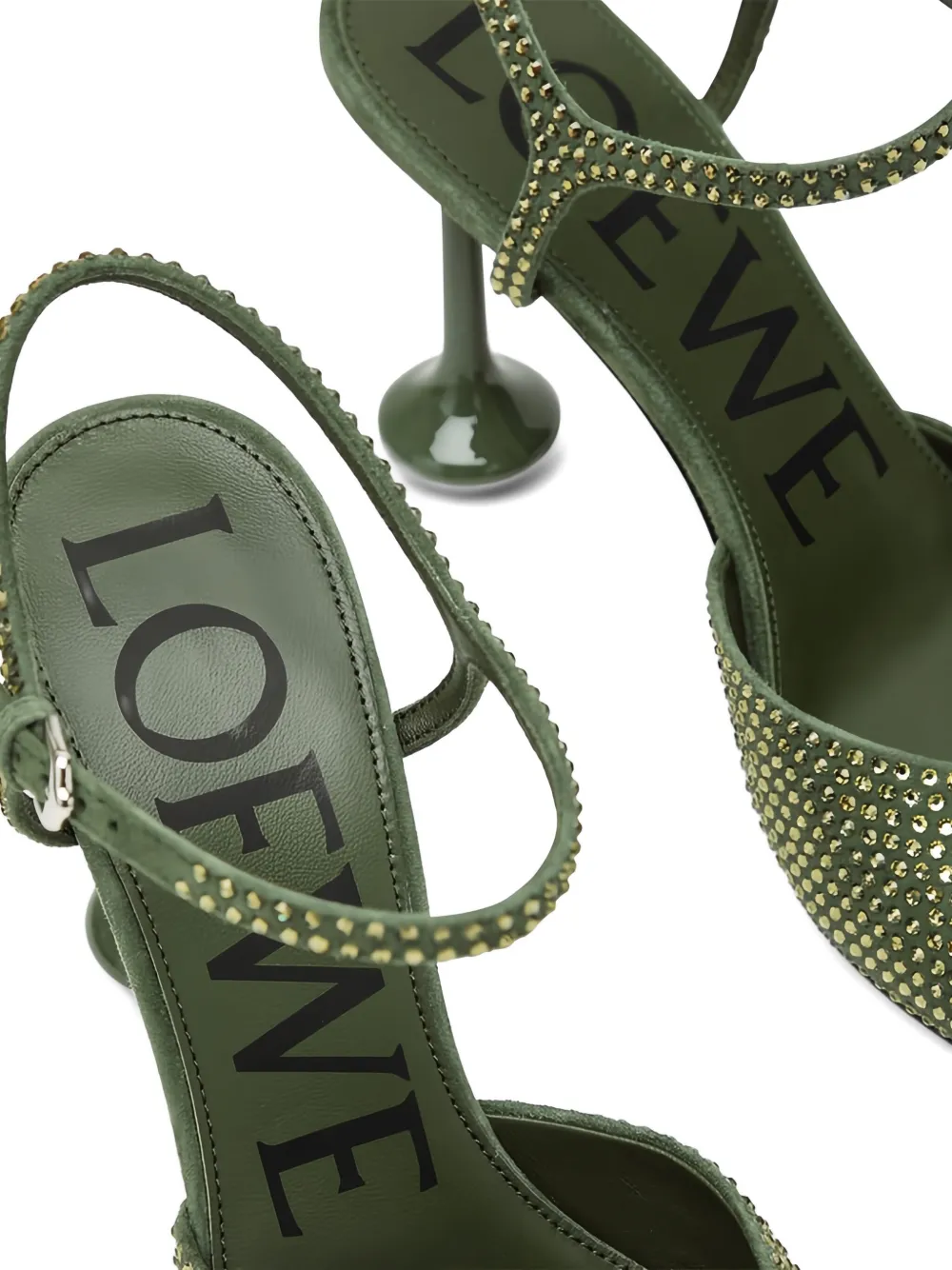 Туфли-лодочки Toy, украшенные кристаллами, 90 мм LOEWE, зеленый — фото 4