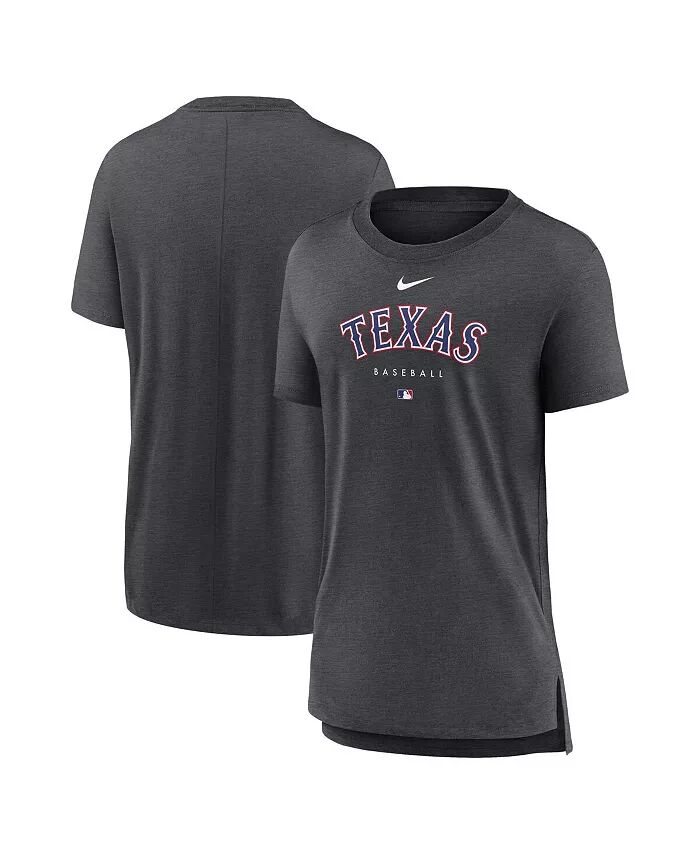 

Женская футболка Heather Charcoal Texas Rangers Authentic Collection Early Work Tri-Blend Nike