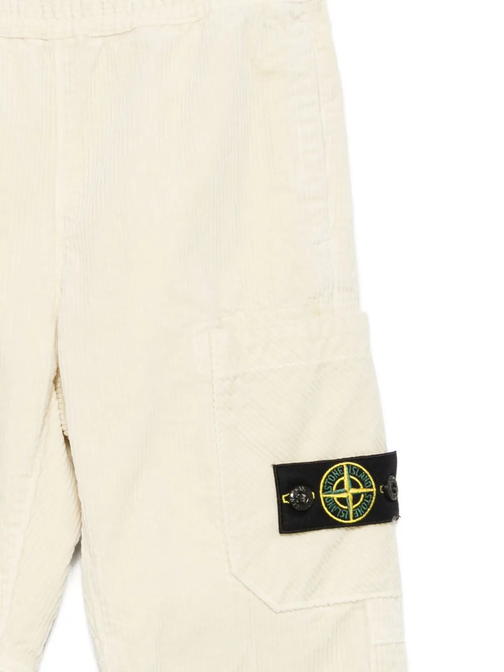 Вельветовые брюки с накладными карманами Stone Island Junior, нейтральный — фото 3