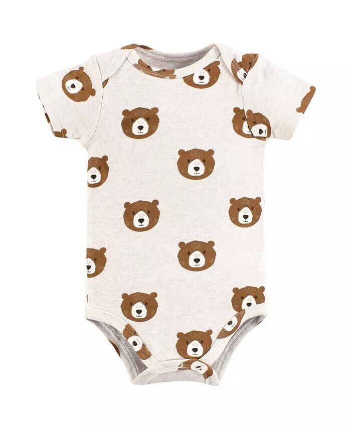 Хлопковые боди для маленьких мальчиков, медвежьи объятия Hudson Baby, коричневый — фото 2