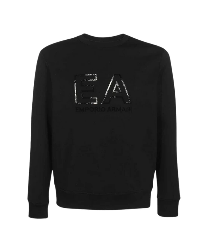

Простая толстовка с круглым вырезом, черная. Emporio Armani, черный