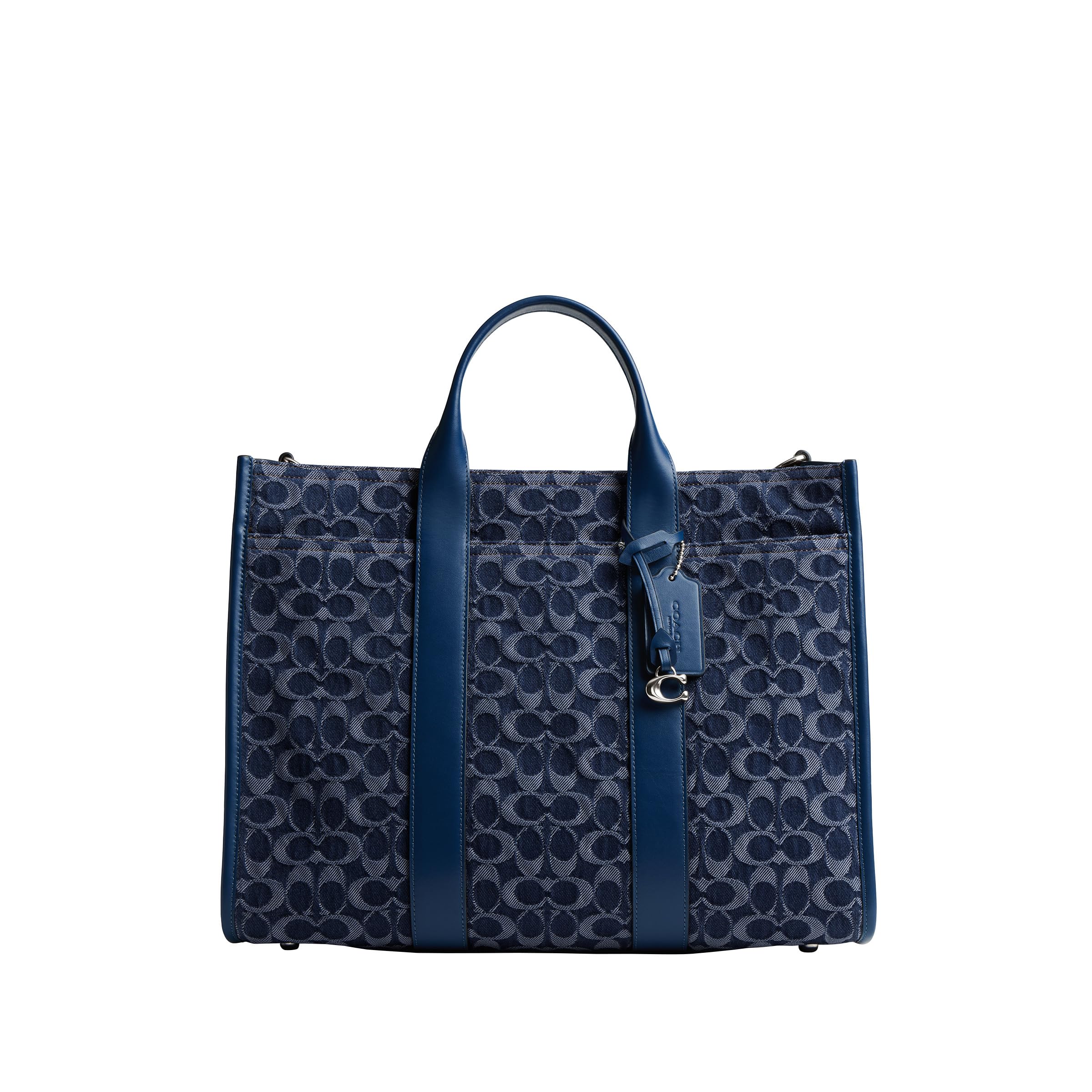 

Сумка-тоут COACH Wesley Tote In Signature Denim, цвет Deep Blue, Синий, Сумка-тоут COACH Wesley Tote In Signature Denim, цвет Deep Blue