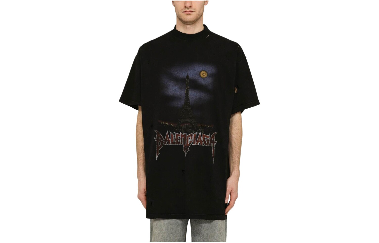 Футболка мужская Balenciaga Paris Moon, черный