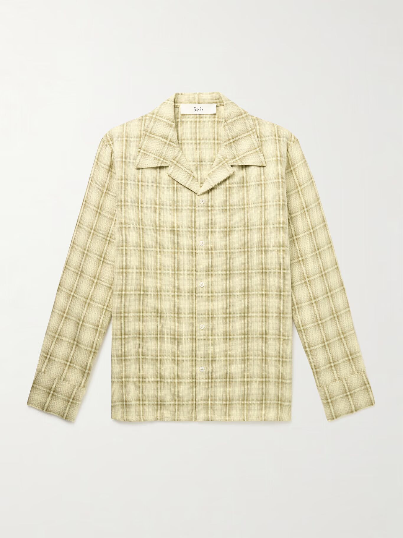 

Рубашка в клетку из смеси хлопка и льна Ignacio Camp-Collar SÉFR, желтый