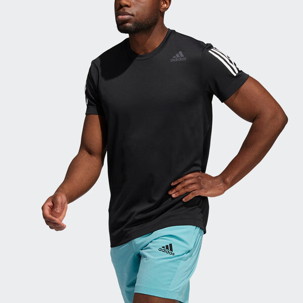 Футболка h.rdy warri tee contrasting colors breathable sports short sleeve black Adidas, черный — фото 2