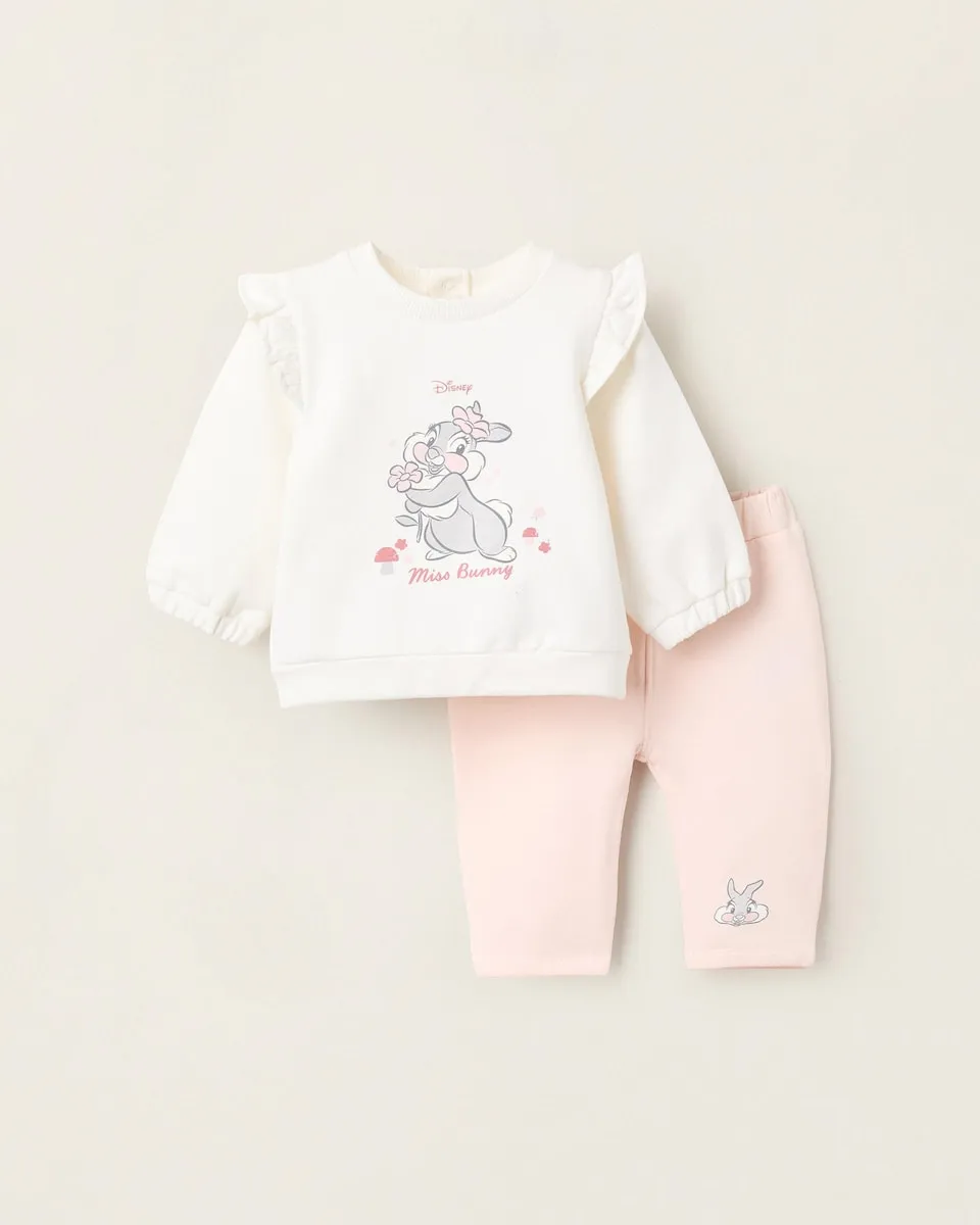 

Детский спортивный костюм на вешалке с рюшами и мотивом Мисс Банни Zippy, белый/розовый